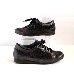 MEPHISTO Bretta Casual Sneakers 7.5 37.5 Dk Gray Glitter Sparkly Comfort Shoes